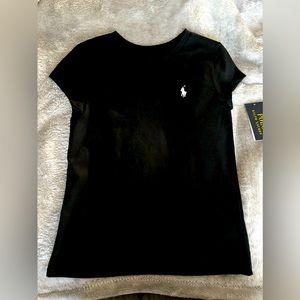 Polo by Ralph Lauren, girl’s black T-shirt.
